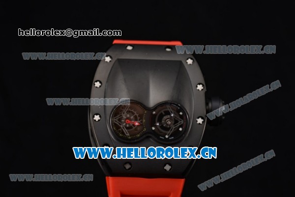 Richard Mille RM053 Asia Automatic PVD Case with Skeleton Dial and Red Rubber Strap - Click Image to Close